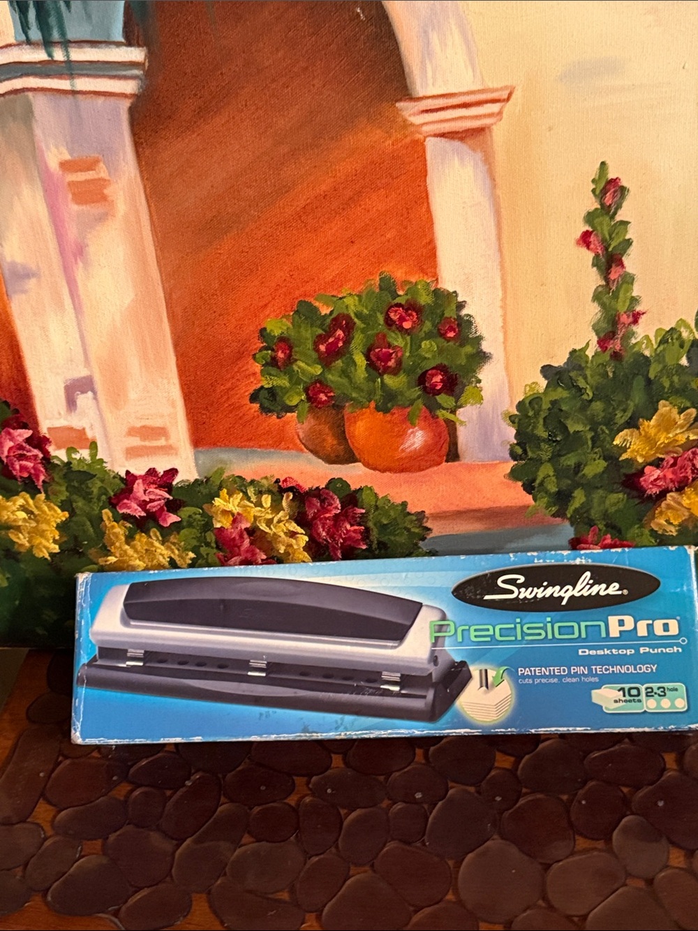 Swingline PrecisionPro Desktop Punch - Blue/Gray